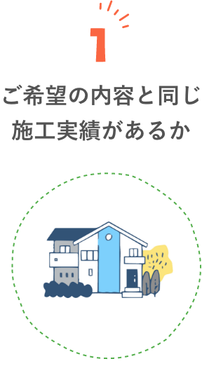 1:ご希望の内容と同じ施工実績があるか